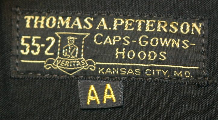 Peterson gown label