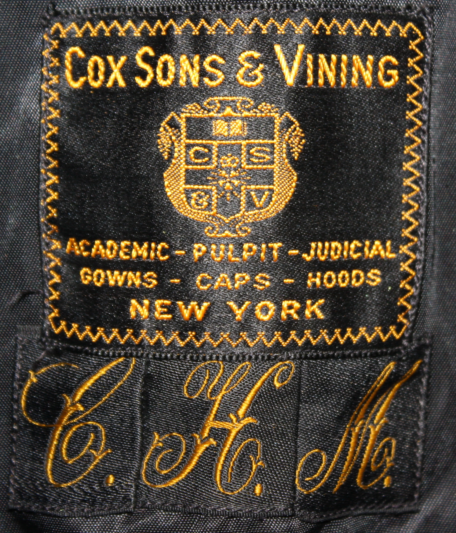 1910s cox gown label 1910s cox gown label
