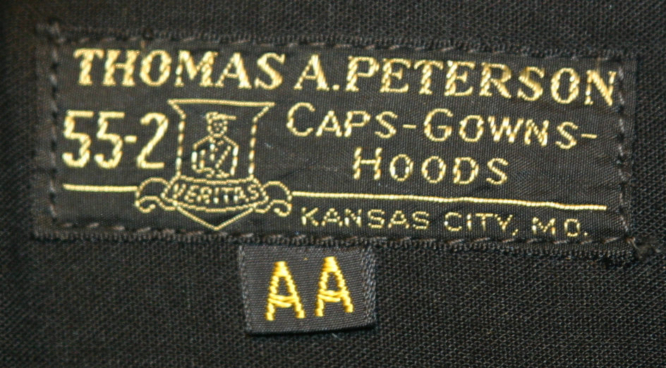 Peterson gown label Peterson gown label